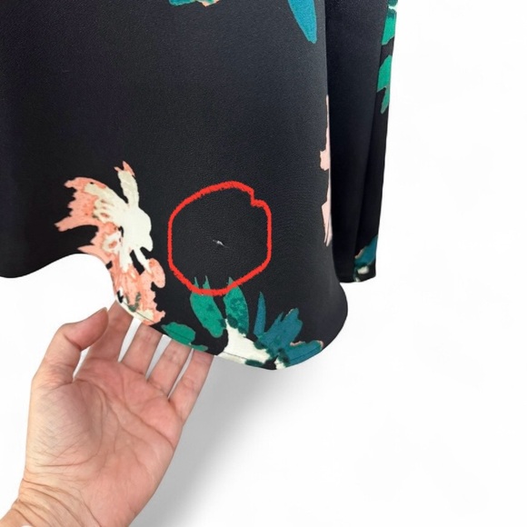 Who What Wear Black Floral Asymmetrical Hem Dress Sleeveless Small NWT - Picture 12 of 14